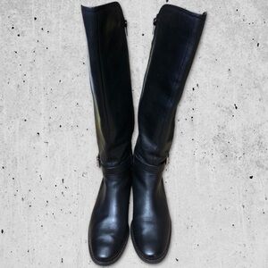 Anne Klein Black Knee-High Leather Boots